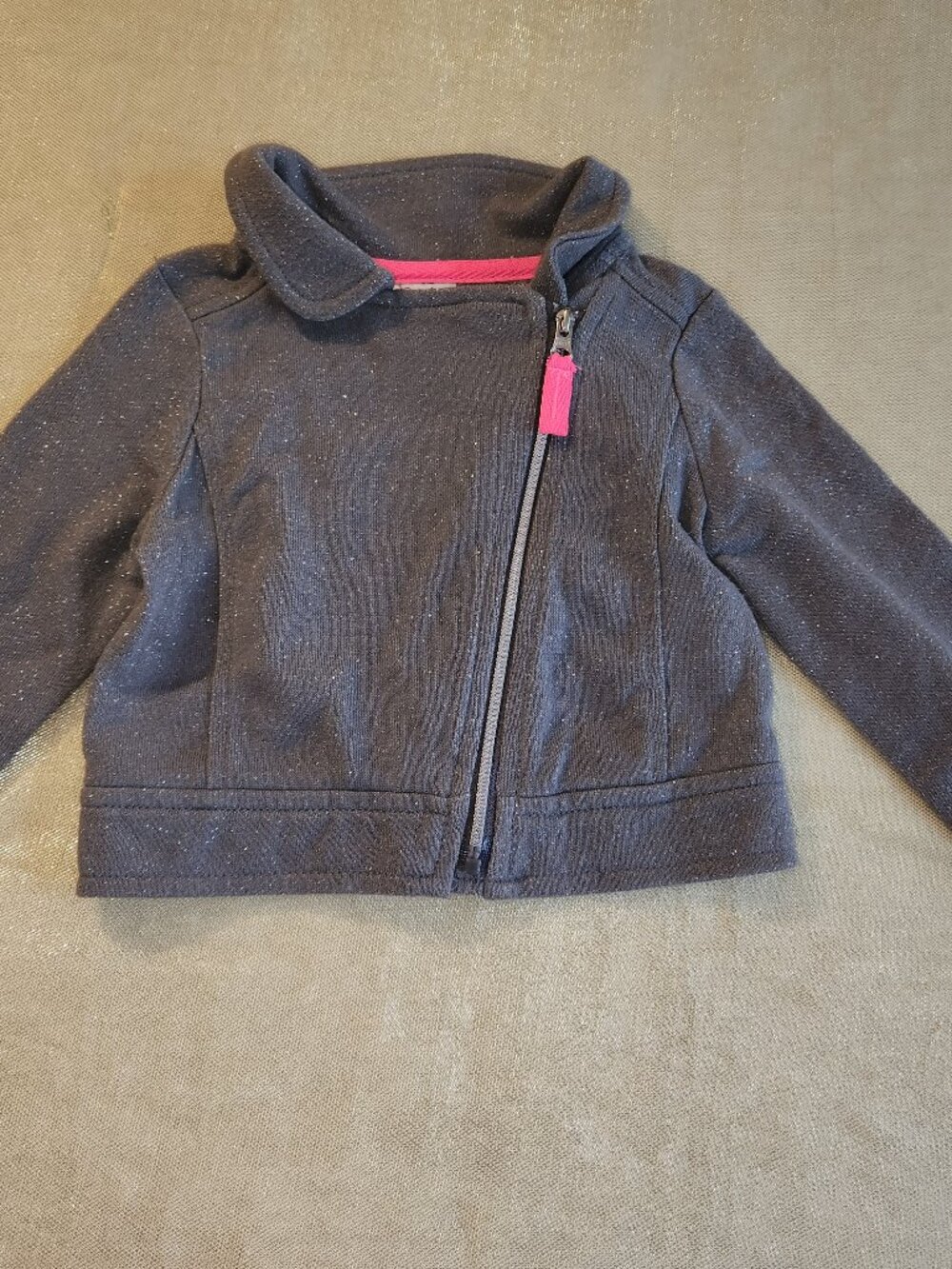 Circo Girls Gray Moto Jacket 12M Asymmetrical Zip Sweatshirt NWT Never Worn
